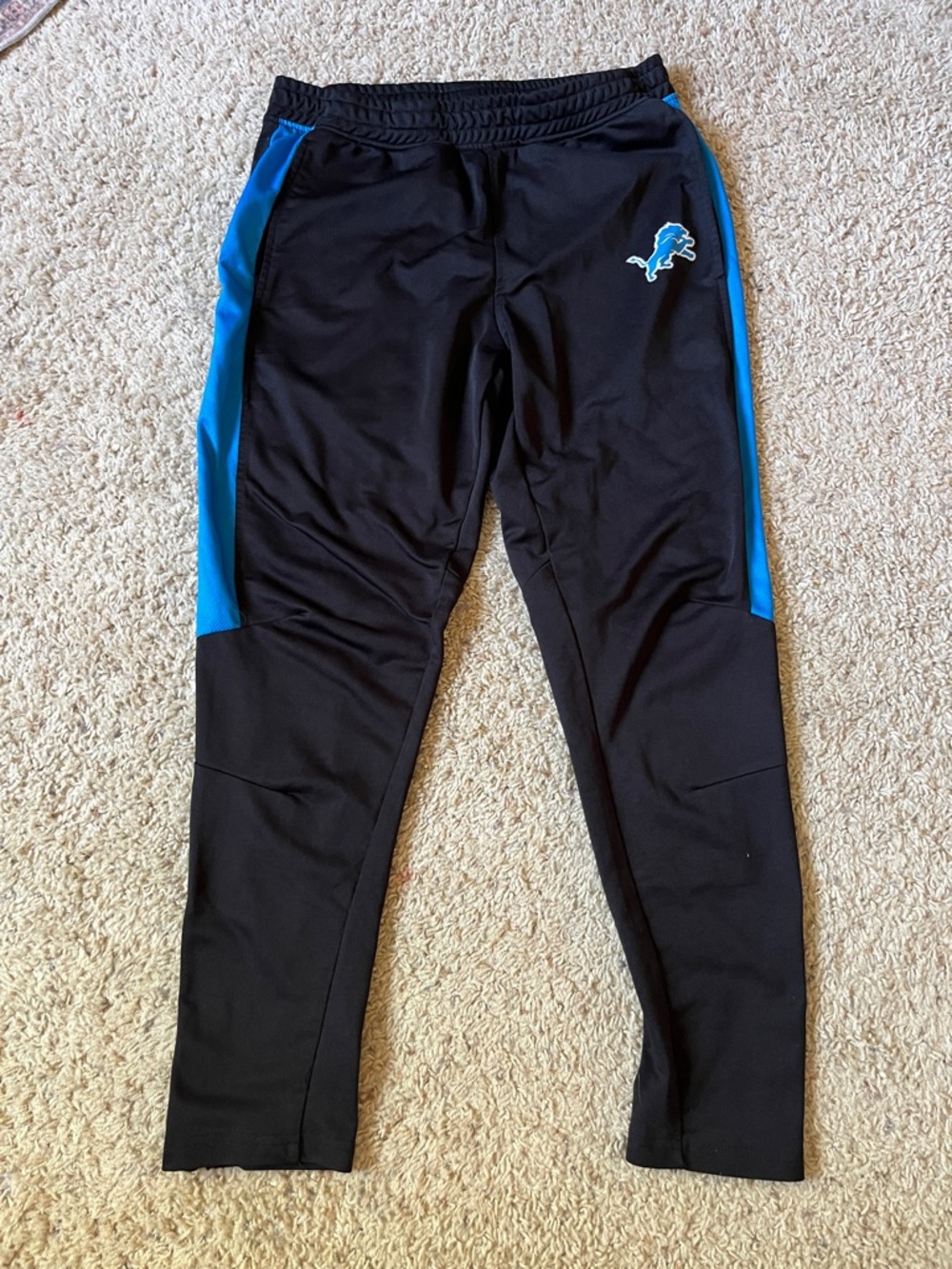NFL Detroit Lions Black and Blue Athletic Track Pants